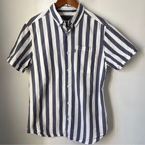 Classic Navy and White Striped Men's Shirt